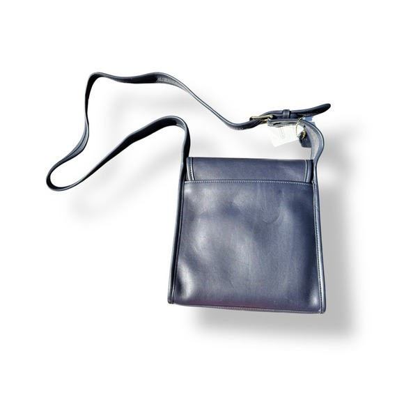 Vtg Coach Shelburne Flap Bag Glovetanned Leather 9038 Navy 1998 NEW WITH TAGS - Picture 2 of 12